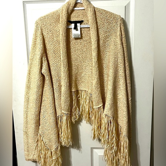 BCBGMaxAzria Sweaters - BCGB Maxaria XS sweater fringe coverup